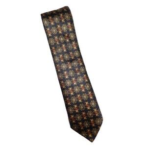 NWOT Vintage Brioni Men's 100% Silk Tie Black Gold Multicolor Made In Italy